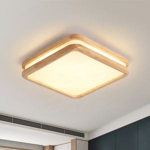 Plafoniera in Legno e Acrilico da 30W con 3 Colori di Illuminazione Variabili per Camera da Letto - Product Image 1