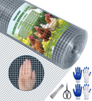 Grillage métallique 1/2 pouce 16 po x 100 pi 19 gauge, rouleaux de grillage galvanisé à chaud pour poulailler, clôture de volière