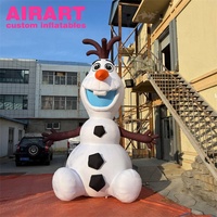 Mascotte gonflable de bonhomme de neige de décoration d'activité de taille sur mesure, ballon gonflable de poupée de bonhomme de neige de dessin animé