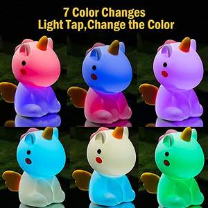 Baby Night Light Cartoon RGB ricaricabile lampada <span class=keywords><strong>unicorno</strong></span> LED luce notturna in silicone per la camera dei bambini - Product Image 2