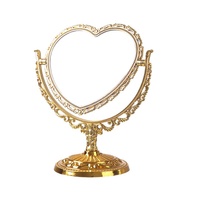 Miroir de coiffeuse double en plastique de style rétro européen, miroir de maquillage style princesse, populaire sur internet