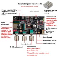 Module amplificateur mono 100W 1001U en mode boost avec commandes de basses et aigus TWS pour enceintes DIY extérieures TPA3116