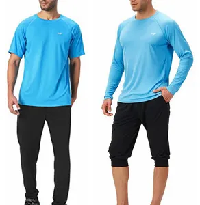 Kaus Pria Luar Ruangan Aktif, Kaus Pancing Pria Hiking Cepat Kering UPF 50 + Pelindung Matahari Lengan Panjang SPF Ringan