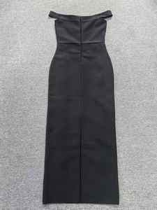 OEM завод подгонянное платье с камнями сексуальные для даты бал элегантные черные поворотные вечерние платья - Product Image 5