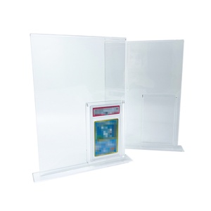 Hot Selling Custom Fashion Grading Card Slab <b>Stand</b> Clear Acrylic Tcg Slabs Holder with Poster - Product Image 2