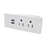 Multiprise dissimulée standard US, à monter sur le bureau, pour bureaux, meubles, armoires, comptoirs, USB