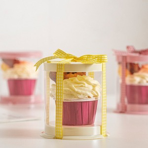 Boîte de transport alimentaire personnalisable en plastique transparente pour boulangerie animale, boîte à gâteau ronde de 2 et 3 pouces, mini-conteneur à fromage pour pâtisseries et desserts - Product Image 1