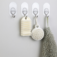 Lot de 20 paires de crochets auto-adhésifs solides et doubles faces pour le nettoyage des bijoux de cuisine, le rangement translucide des pots de salle de bain