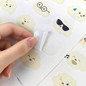 Autocollants décoratifs personnalisés en vinyle DIY, autocollants adhésifs imperméables, motifs mignons de dessins animés et d'émoticônes, feuille d'autocollants prédécoupés - Product Image 4
