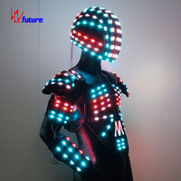 Костюм робота в стиле киберпанк со светодиодами RGB для сценических выступлений, концертов, фестивалей, ночных клубов, вечеринок и шоу