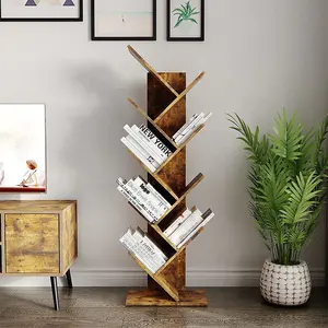 Customized Wood Display Storage Shelves Library Book Shelf Bookcases For Living Home