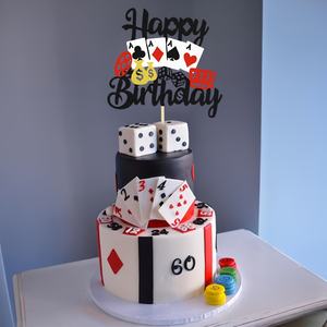 Décoration de gâteau de <span class=keywords><strong>casino</strong></span>, jeu de poker, joyeux anniversaire, décoration de soirée sur le thème du <span class=keywords><strong>casino</strong></span> de Las Vegas, fournitures pour fête d'anniversaire - Product Image 3