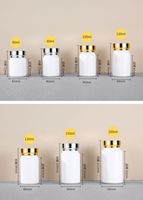 Récipient de capsule PET blanc personnalisé avec bouchon en or bouteille vide en plastique de supplément de vitamine pilule pour la médecine emballage de qualité