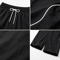 Pantalon de jogging ample noir pour homme, coupe large, taille mi-haute, coupe-vent, taille élastique, streetwear, décontracté, OEM