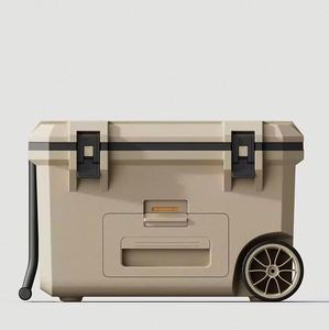 Wholesale Hot Sell New Idea Dry Wet Zoning <b>Plastic</b> <b>Wheels</b> Pull Rod Insulated Box Drawer Camping Cooler Box for Outdoors - Product Image 5