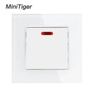 Minitiger 20A/45A Switch With Neon Crystal Glass Panel Kitchen Water Heater On / Off Wall Switch Air Condition Interruptor