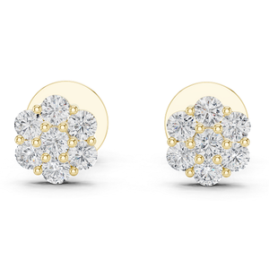 Meilleures boucles d'oreilles élégantes en or avec diamants de laboratoire, bijoux de créateur raffinés pour femmes, style diamant classique, idéales pour les cadeaux - Product Image 1