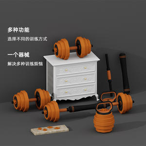 Plaques d'haltères premium en fonte 10kg 15kg 20kg réglables pour équipement de fitness à domicile, couleur orange, revêtement TPR - Product Image 2