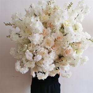 <span class=keywords><strong>YR</strong></span> 2101 sfera di fiori artificiali floreali rosa per la decorazione di nozze, centrotavola di fiori di ciliegio per la tavola di nozze - Product Image 6