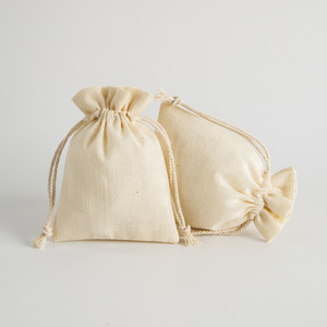 Bamboo Joint Cotton <b>Drawstring</b> Bags 8x10cm 15x20cm Jewelry Packaging <b>Bracelet</b> Bangle Storage Rectangular Original Color Fabric - Product Image 5