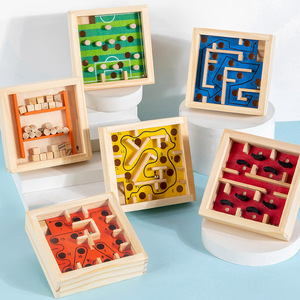 Nouveau jouet éducatif sûr pour enfants : boîte labyrinthe en bois avec perles, jeu de coordination œil-main, circuit de billes, équilibre et casse-tête pour les 8-13 ans - Product Image 4