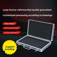 Valise rectangulaire en alliage d'aluminium, étui pour instruments, intérieur multifonctionnel doublé d'éponge, modèle de précision portable noir