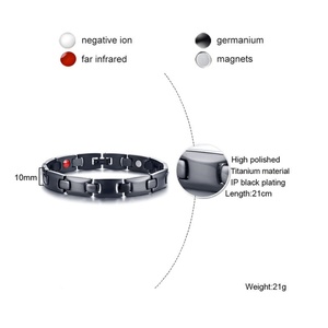 Matt Finished Titanium Magnetic Bracelets Germanium Energy <b>Mens</b> Bracelets - Product Image 2