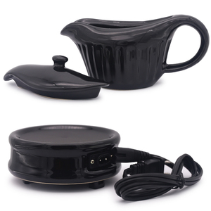 OEM ODM Custom Ceramic Electric Gravy <strong>Boat</strong> Warmer With Ceramic Lid Keeps Gravy or Sauce Hot Warmer Nordic Candle Warmer