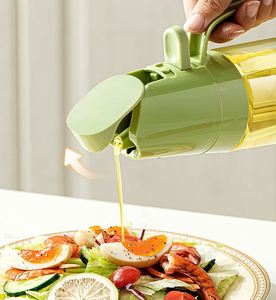 Pot à huile en verre réutilisable et écologique à double usage, design antiadhésif, rechargeable, pour barbecue, cuisine domestique, huile/vinaigre, vaporisateur d'assaisonnement - Product Image 5