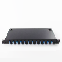 Kotak Terminal Serat Optik Rak 1U 19 Inci SC LC ODF Patch Panel 12 24 Port SC UPC Rak Mount ODF Distribution Frame