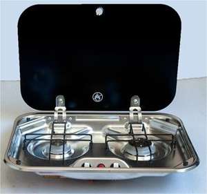 Ensemble évier et <span class=keywords><strong>plaque</strong></span> <span class=keywords><strong>de</strong></span> <span class=keywords><strong>cuisson</strong></span> à gaz simple <span class=keywords><strong>de</strong></span> haute qualité 600x400x160mm en acier inoxydable, verre, laiton, argent/noir <span class=keywords><strong>pour</strong></span> <span class=keywords><strong>camping</strong></span>-<span class=keywords><strong>car</strong></span> - Product Image 3