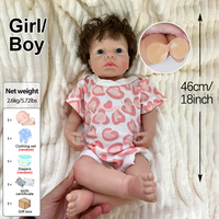 18-Zoll LouLou Maßgefertigte Silikon-Reborn-Puppe mit Personalisiertem Hautton, Fabrik-Sonderanfertigung für Großabnehmer, Weihnachtsgeschenke