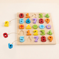 Permainan Mencocokkan Kognitif Anak-anak Mainan Papan Puzzle Blok Pendidikan Kayu
