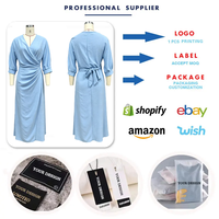 Robe décontractée tendance pour femmes LCM013, robe maxi élégante à col en V, manches bouffantes, lacets, robe de loisirs pour femmes, robe bohème pour les vacances