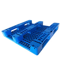 Palette en plastique HDPE légère, empilable, à simple face, à 4 entrées, 1100x1100, pour le stockage d'électronique en entrepôt