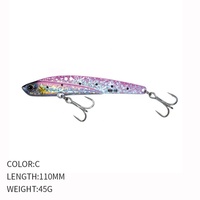 45g Edelstahl VIB Angelköder Schwimmköder mit Haken für Fluss- und Seefischerei