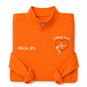Sweat-shirt personnalisé à col zippé pour infirmière en soins intensifs, brodé CCRN, cadeau de fin d'études, <span class=keywords><strong>médecine</strong></span> d'urgence hivernale - Product Image 3