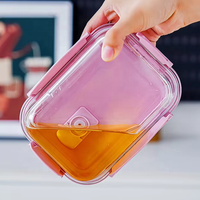 Contenants de préparation des repas en verre borosilicate de haute qualité avec couvercles étanches, boîte à lunch en verre empilable pour le bureau, l'école et la maison