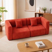 Modulares Würfel-Sofa 2-Sitzer Ecksofa Kompaktes Loveseat für Kleine Wohnzimmer Hochdichter Schaumstoff Quadratisches Blockdesign Apartment