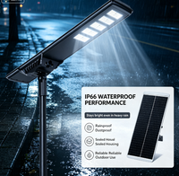 Farola LED Solar Integrada de 100W, IP65 Resistente a la Lluvia y Nieve, con Sensor de Lluvia, Encendido Automático, Doble CCT, Iluminación de Seguridad para Exteriores