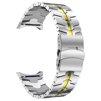 Correa de acero inoxidable para Samsung Galaxy Watch 7 44mm 40mm 6 4 Banda de extremo curvo de metal clásico para Samsung Galaxy Watch 5 Pro Band