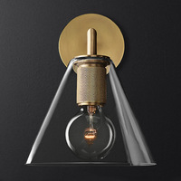 Applique murale LED nordique post-moderne verre minimaliste avec corps en fer pour un décor personnalisé dans le salon chambre chevet