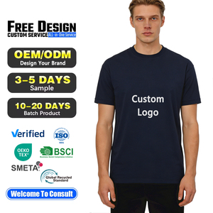 T-shirt in cotone personalizzate con logo del fornitore, stampa 3D a rilievo, 200 GSM, <span class=keywords><strong>abbigliamento</strong></span> da <span class=keywords><strong>palestra</strong></span>, vendita all'ingrosso, t-shirt da <span class=keywords><strong>uomo</strong></span> - Product Image 1