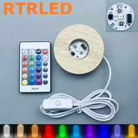 Großhandel Moderne Runde Holz-LED-Lichtbasis Elektrische Stromquelle Lampenhalter für Kristalldisplay Holzständer