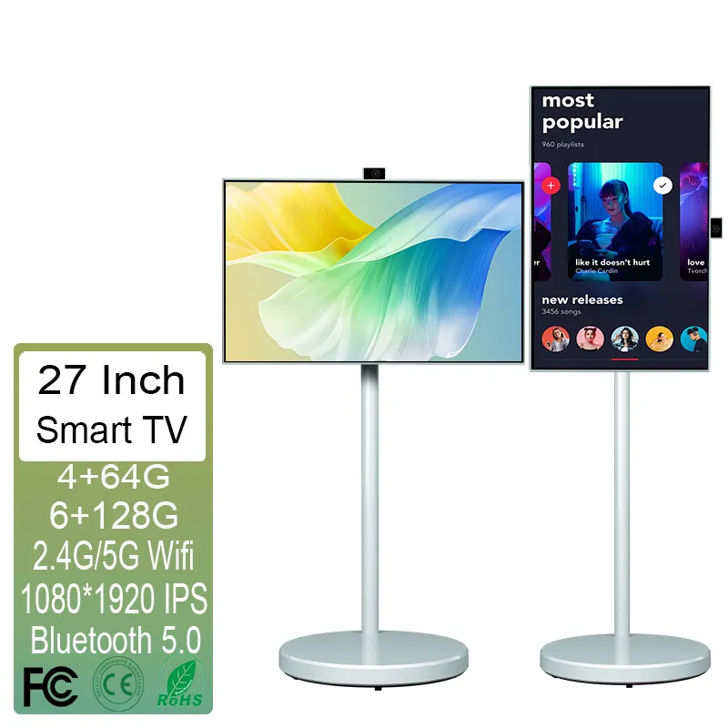 Üretici taşınabilir Tv Android 12 Stand By Me akıllı Tv televizyon Android Wifi ile 21.5 27 inç Lcd Tv