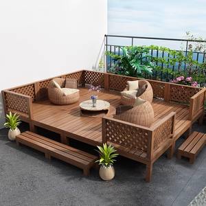 Outdoor Terrace Camping Garfern Carbonized Solid Wood Floor Elevation Laying Waterproof Anticorrosive Platform - Product Image 4