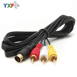 Cable de conexión de 10 pines y 6 pies y 1,8 M para SEGA, Saturn, AV, A/V, RCA, Audio y vídeo, para SS