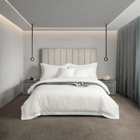 Parure de lit 100 % coton blanc uni, douce et respirante, comprenant housse de couette, drap et taies d'oreiller, linge de lit hôtelier pour chambre à coucher