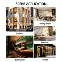 Panneau mural en marbre imperméable sur mesure, 3 mm, 1220 mm * 2440 mm, feuille de plastique PVC UV