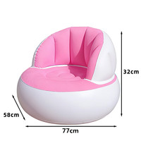 Nouveau Fauteuil Gonflable Moderne Paresseux à Dossier Rond en Forme de Coquille, Portable, Massant, Pliable, Rangement Facile, pour Extérieur